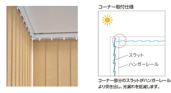 タテ型ブラインド コーナー窓