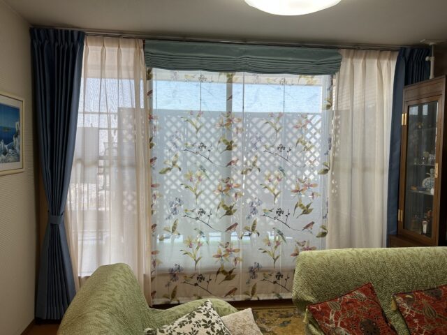 施工事例 シェード カーテン レースのみ時