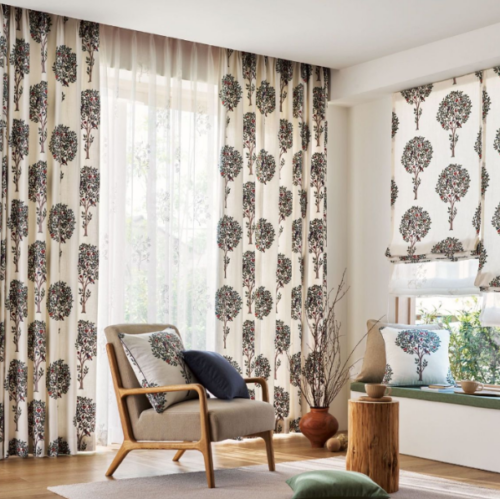 カーテンとシェードの組み合わせ ナチュラルテイスト