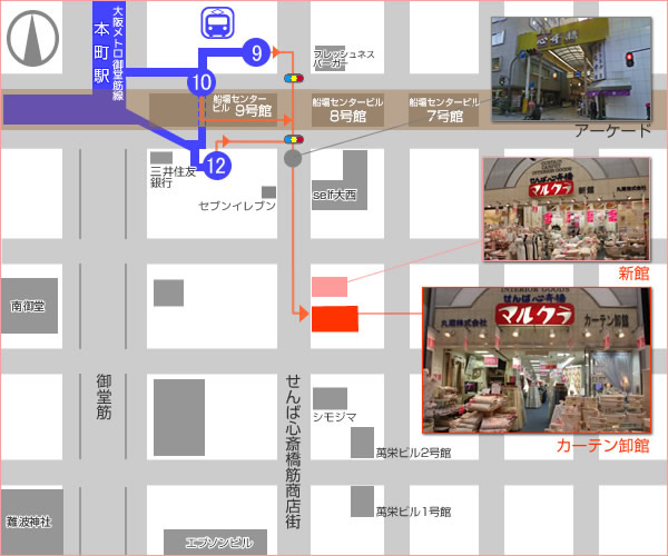 電車でお越しの方の地図